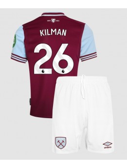 West Ham United Max Kilman #26 Replika Hemmakläder Barn 2024-25 Kortärmad (+ byxor)